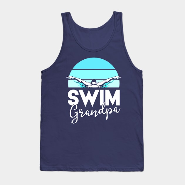 Swim Team Shirt Grandpa Papa Swimming Meet Swimmer Gift Tank Top by 14thFloorApparel